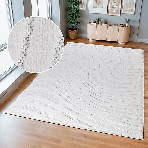 OTTO home Teppich »Samelia mit Fransen, Balkon, Camping«, rechteckig, 6 mm günstig online kaufen