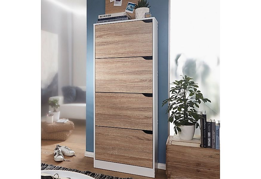 Wohnling Schuhkipper WL5.036 Schuhschrank 4 Fächer Schuhregal 150 cm modern günstig online kaufen