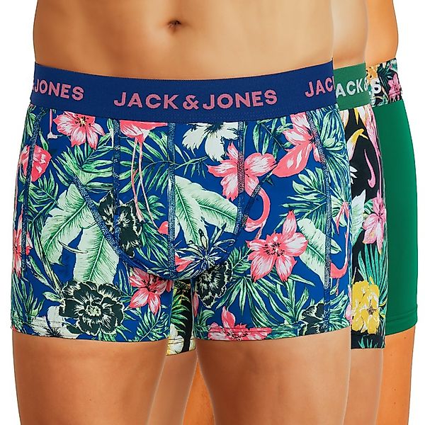 Jack & Jones 3-er Set Trunks Blau & Grün mit Motiv günstig online kaufen