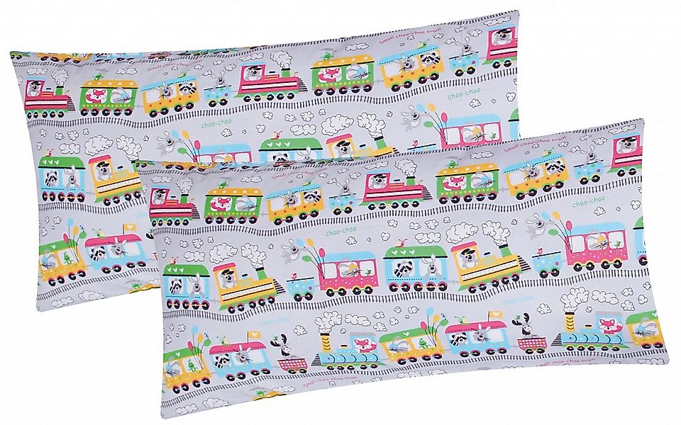 Heubergshop Kissenbezug, (2 Stück), 2er Set 40x80cm Lokomotive Zug Kinder K günstig online kaufen