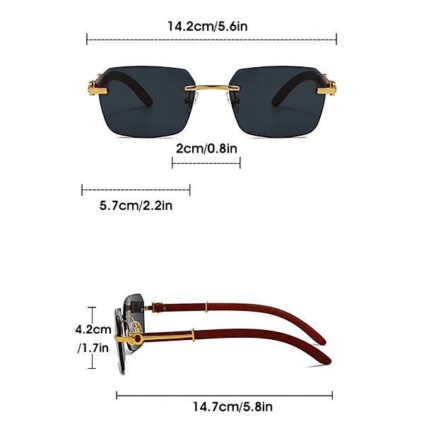 BUMHUM Sonnenbrille Modische Sonnenbrille, randlose rechteckige günstig online kaufen