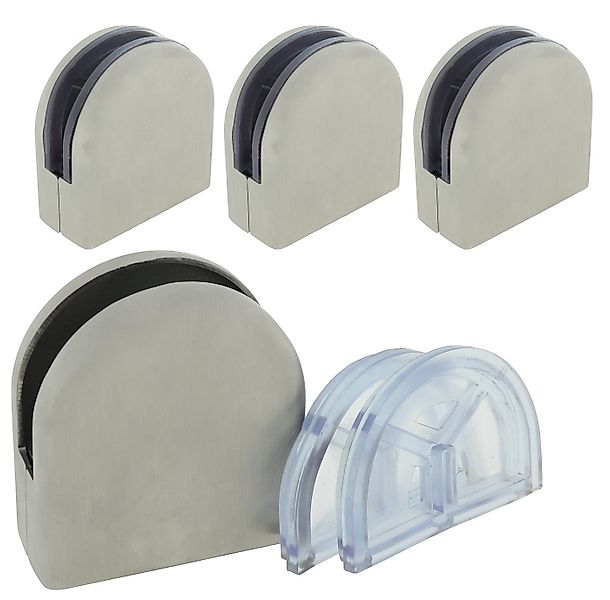 Klemmhalter für Sichtschutz 4 x Glashalter abgerundet für 6 mm Glas aus Ede günstig online kaufen