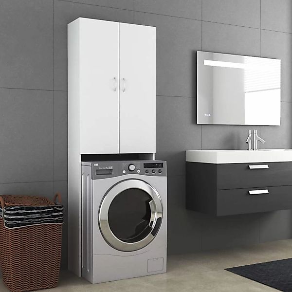 vidaXL Badregal Waschmaschinenschrank Weiß 64x25,5x190 cm günstig online kaufen