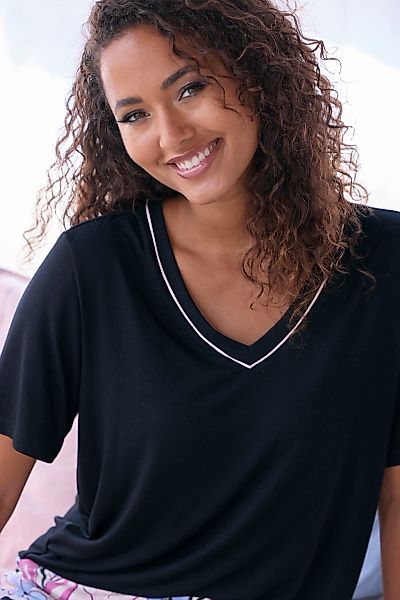 LASCANA Pyjama 2-teilig, 2 tlg. mit schönem Blumendruck günstig online kaufen