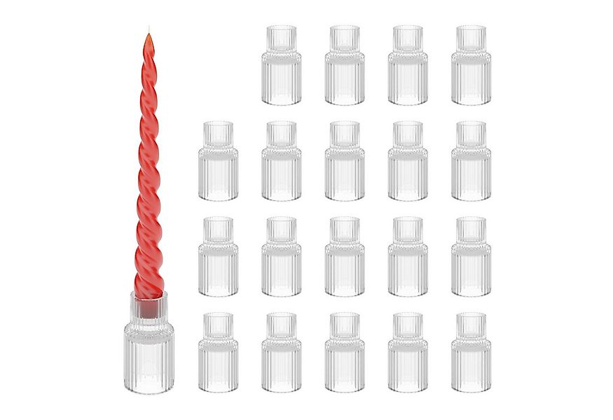 relaxdays Kerzenständer geriffelt 20er Set (20 St., 20er Set) günstig online kaufen