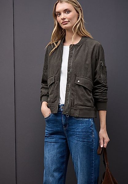 STREET ONE Blouson aus Cord und Langarm mit Bündchen und Zipperdetail günstig online kaufen