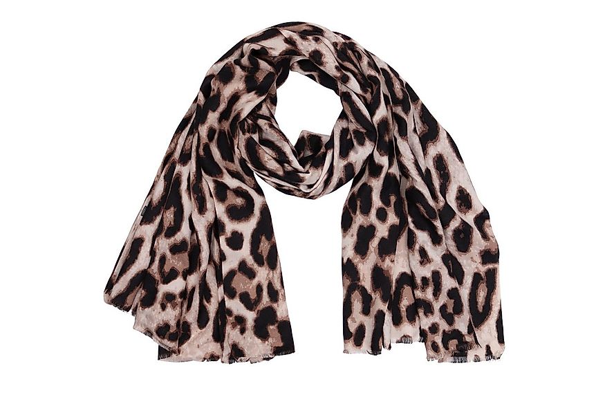 MIRROSI Modeschal weicher und warmer Schal Leo Leopard mit Fransen, 90x180c günstig online kaufen