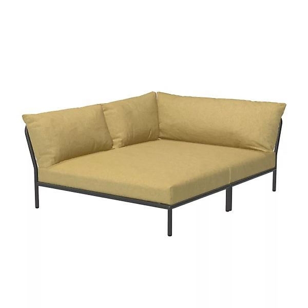 LEVEL2 Outdoor Eck-Sofa Lounge-Modul 5 Senf Dunkelgrau Links günstig online kaufen