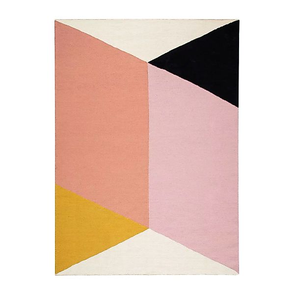 Rectangles blocks Kelim Teppich rosa 170 x 240cm günstig online kaufen