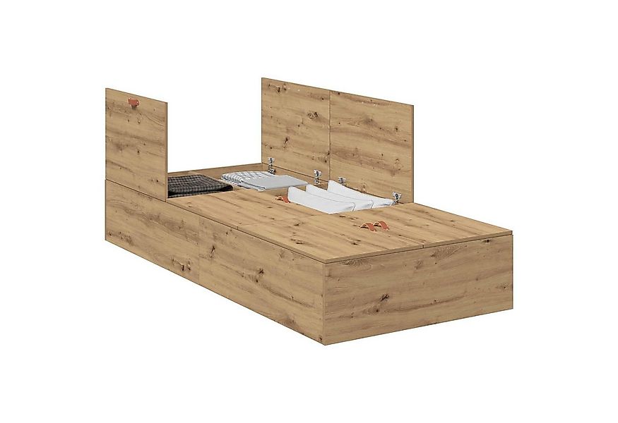 vidaXL Bett Aufbewahrungsbettgestell mit Speicher Artisan-Eiche 80 x 200 cm günstig online kaufen