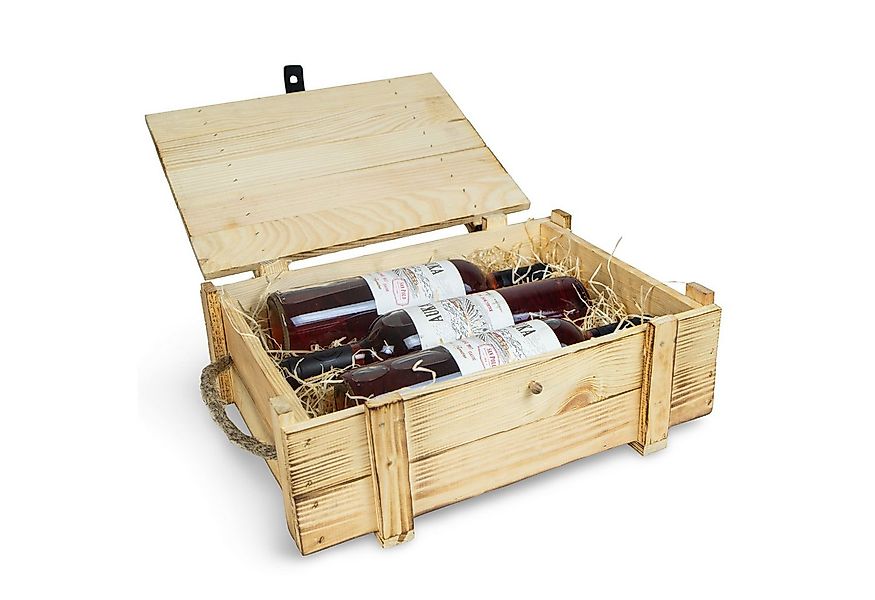 Kistenkolli Altes Land Allzweckkiste Weinkisten 3er geflammt inkl. Holzwoll günstig online kaufen
