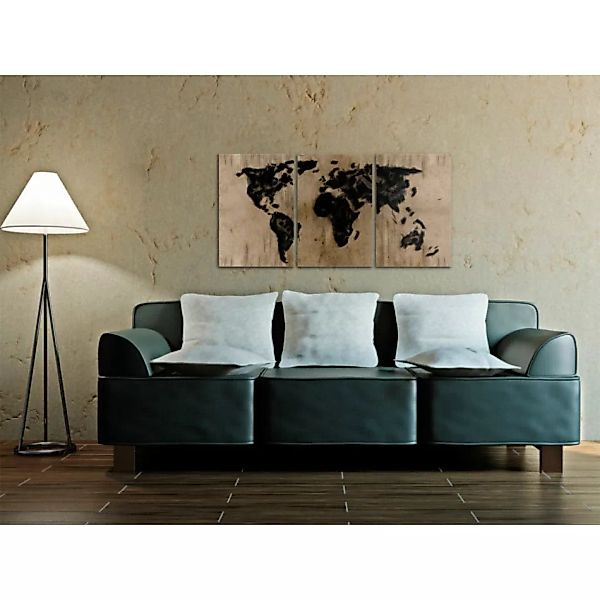 Wandbild Tintenschwarze Weltkarte XXL günstig online kaufen