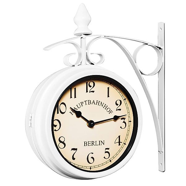 Deuba Wanduhr (Vintage Quarzuhrwerke Beidseitigem Ziffernblatt günstig online kaufen