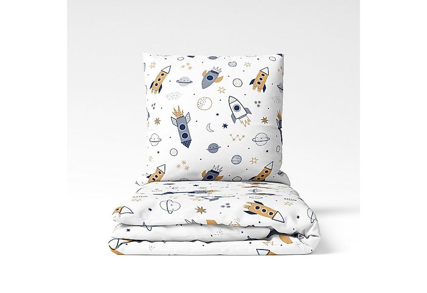 MTOnlinehandel Kinderbettwäsche Space Weltall-Abenteuer 135x200 + 80x80 cm günstig online kaufen