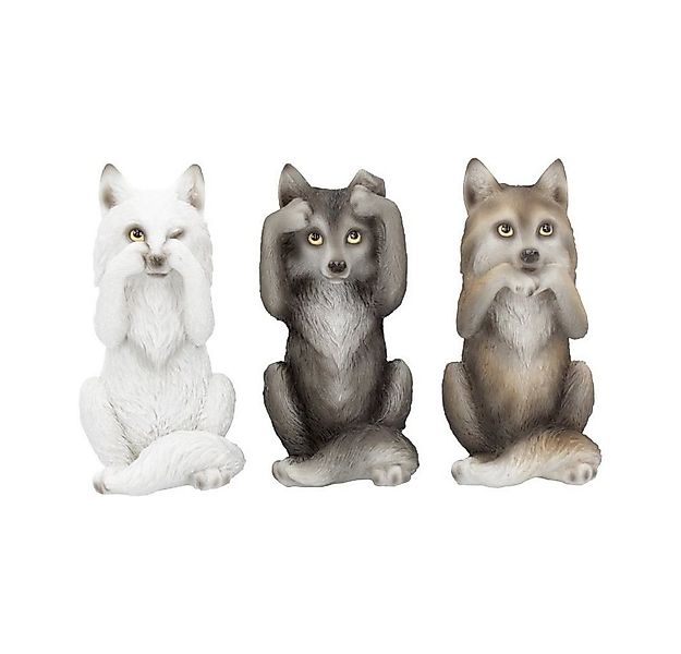 Figuren Shop GmbH Tierfigur Drei weise Wolf Figuren - Nichts Böses - Nemesi günstig online kaufen