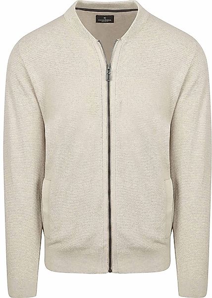 Casa Moda Strickjacke Zip Structure Ecru - Größe 5XL günstig online kaufen