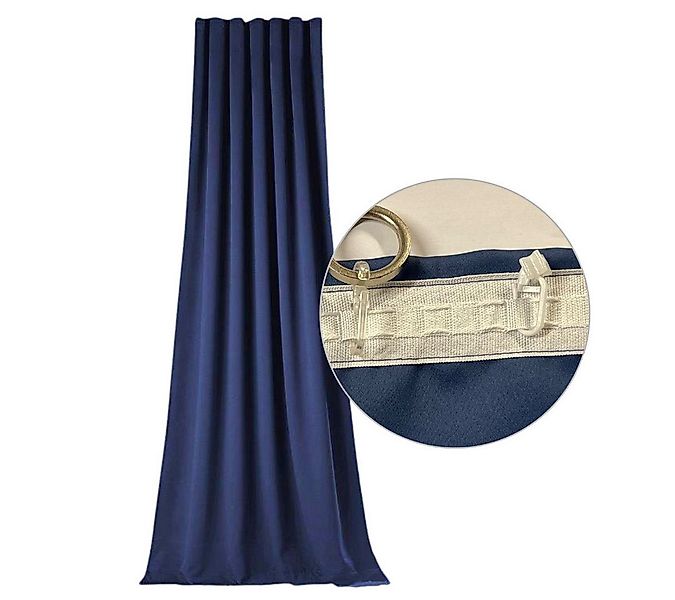 novumfix Verdunkelungsvorhang Sunout/58 dunkelblau Thermovorhang XXL Kräuse günstig online kaufen