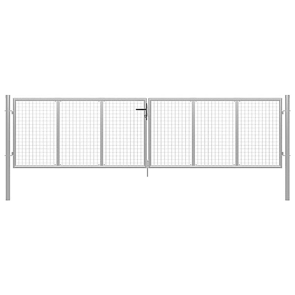 vidaXL Gartentor Verzinkter Stahl 415 x 100 cm Silber 144299 günstig online kaufen