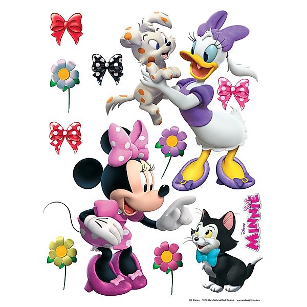 Disney Wandtattoo Minnie Maus & Daisy Duck Rosa Rot und Lila 65 x 85 cm 600 günstig online kaufen