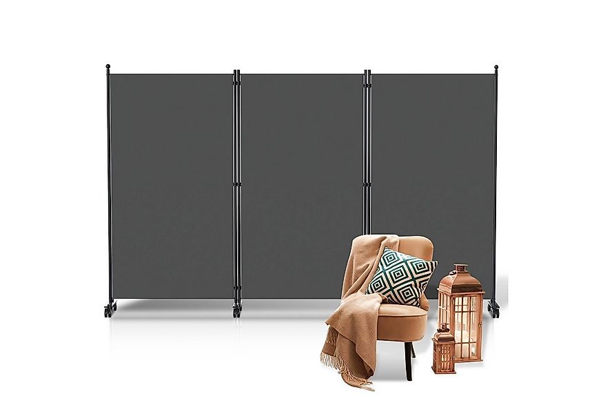 Clanmacy Paravent Raumtrenner mit Rollen Klappbar Garten Sichtschutz Spanis günstig online kaufen