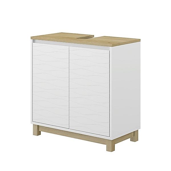 Vicco Waschbeckenunterschrank Livia Weiß 60 x 60 cm mit 2 Türen günstig online kaufen