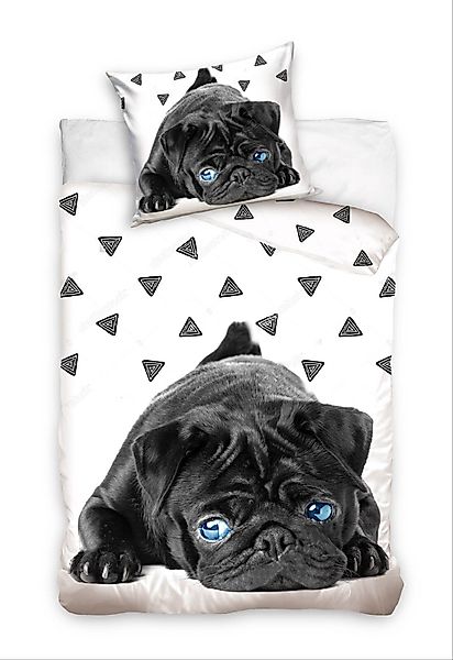 Carbotex Bettwäsche Mops-Welpe - Hunde-Bettwäsche-Set mit günstig online kaufen