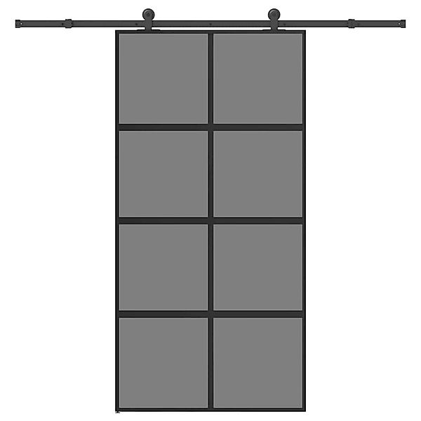 vidaXL Schiebetür mit Beschlag 102,5x205 cm Hartglas und Aluminium 3333024 günstig online kaufen