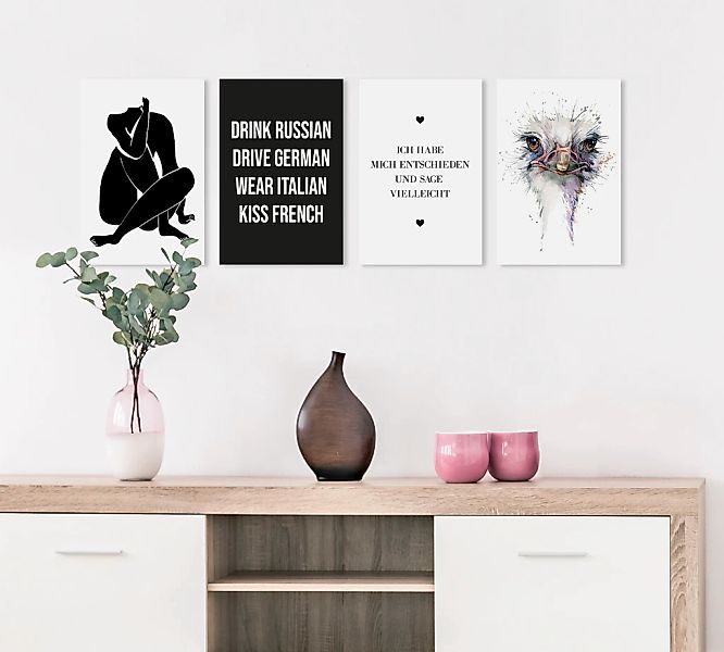 queence Leinwandbild »Vogelstrauss«, Kunst-Vogelbilder-Vögel, Premium-Leinw günstig online kaufen