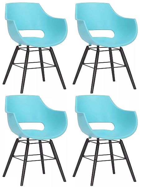 4er Set Stuhl Skien Kunststoff-blau-Schwarz günstig online kaufen