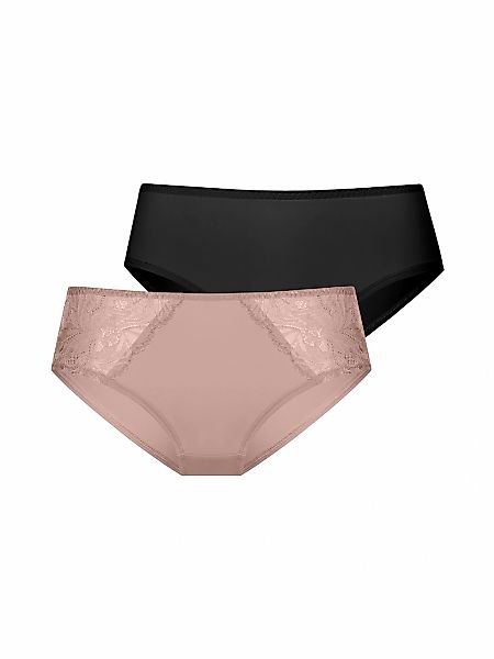 Dorina Hipster "NADIA-2PP", (2er Pack), 1x uni, 1x mit zartem Spitzenbesatz günstig online kaufen