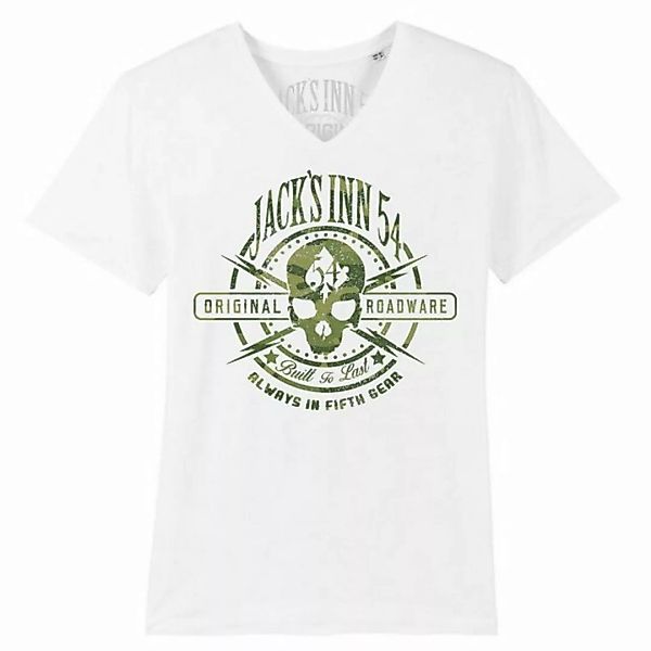 JACK'S INN 54 T-Shirt Camouflage V-Neck T-Shirt weiß günstig online kaufen