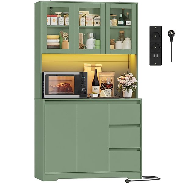 Homfa Küchenbuffet mit LED Küchenschrank Buffetschrank günstig online kaufen