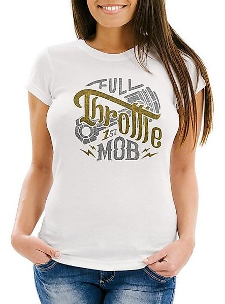 Neverless Print-Shirt Damen T-Shirt Biker Motorrad Full Throttle Vollgas Sl günstig online kaufen