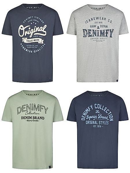 DENIMFY Tshirt Herren Baumwolle Regular Fit DFNuri 4er Pack Set günstig online kaufen