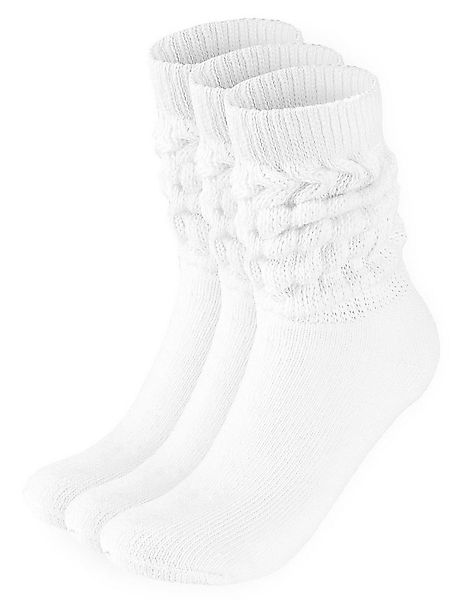 BRUBAKER Schoppersocken 3er Set Slouch Socken - Damen Baumwollsocken für Sp günstig online kaufen