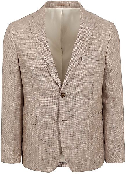 Suitable Blazer Pepita Leinen Beige - Größe 50 günstig online kaufen