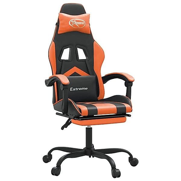 vidaXL Gaming-Stuhl mit Fußstütze Drehbar Schwarz & Orange Kunstleder 34960 günstig online kaufen
