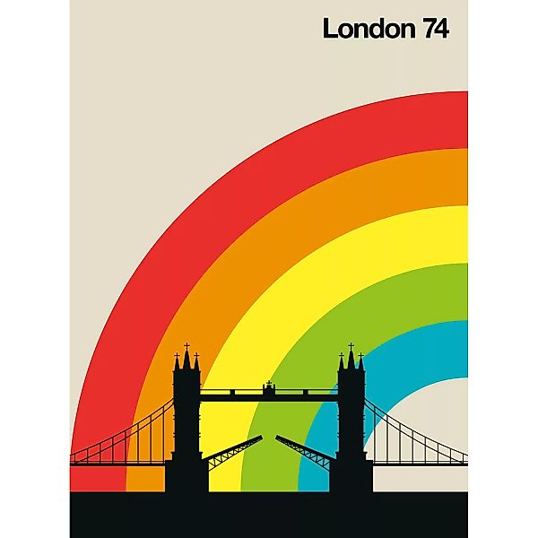 Fototapete London 74 Brücke Bunt 2,00 m x 2,70 m FSC® günstig online kaufen