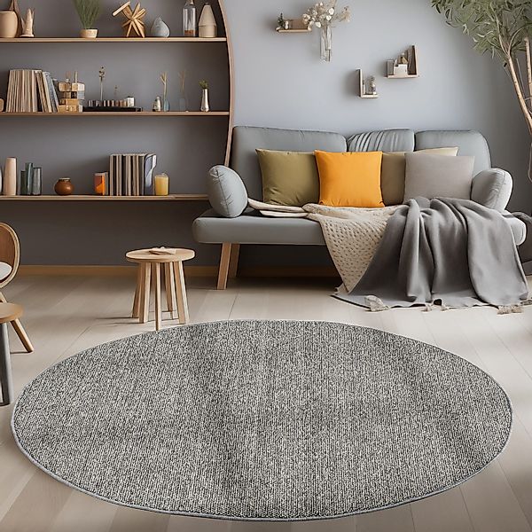 Carpettex Schlingenteppich Unicolor, Rund, Höhe: 7 günstig online kaufen