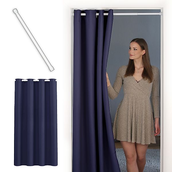 tinycurtains Türvorhang mit Stange weiß 70-120 günstig online kaufen
