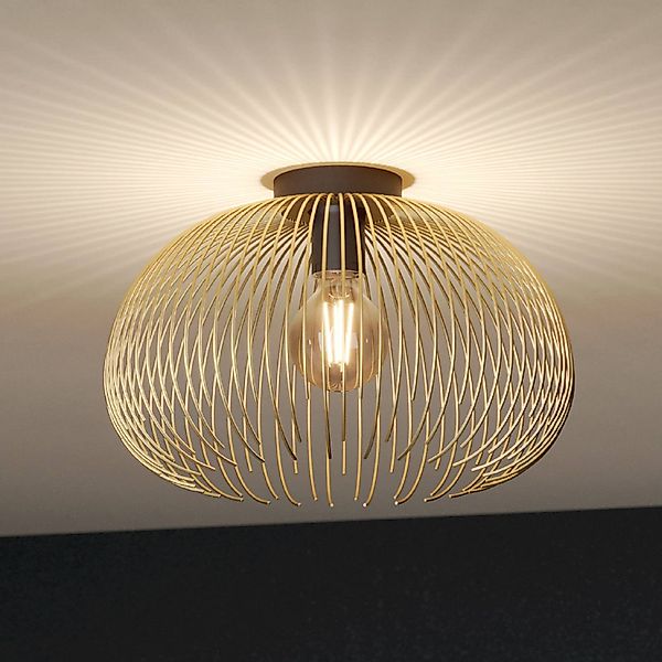 Deckenlampe Venezuela, Schirm aus goldenen Stäben günstig online kaufen
