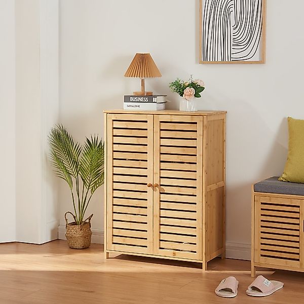 en.casa Schuhschrank »Klamp« Schuhschrank aus Bambus günstig online kaufen