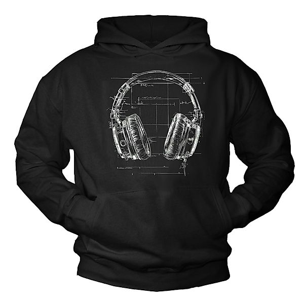 MAKAYA Kapuzenpullover Kopfhörer Musik Motiv Retro günstig online kaufen