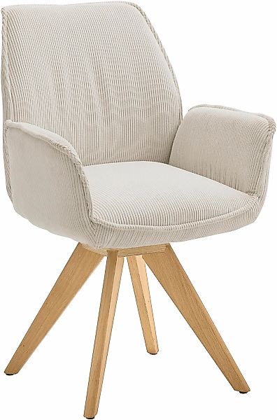 Musterring Esszimmerstuhl "Tiama", Cord, Stativgestell Eiche massiv, 180 dr günstig online kaufen