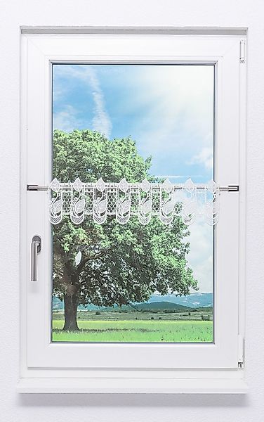 Plauener Spitze® Scheibengardine Blättergirlande, (1 St), günstig online kaufen