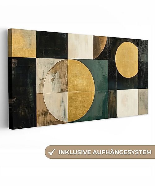 OneMillionCanvasses® Leinwandbild Panorama Abstrakt - Gold - Bronze - Forme günstig online kaufen