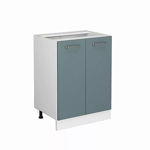 Vicco Unterschrank Küchenschrank R-Line Solid Weiß Blau Grau 60 cm günstig online kaufen