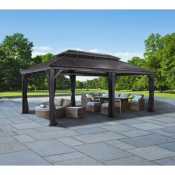 Sojag Aluminium Pavillon Messina 12 x 20 Anthrazit 363 cm x 598 cm x 307 cm günstig online kaufen