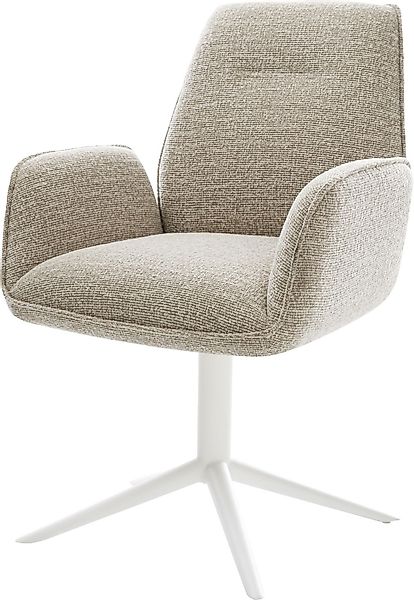 DELIFE Polsterstuhl Zoa-Flex, Fußkreuz Weiß Webstoff günstig online kaufen