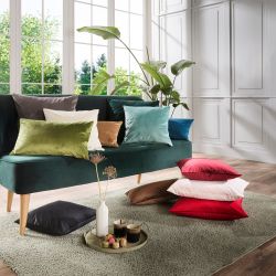 REDBEST Kissenbezug Kissenhülle "Kingsville", Nicky-Velours Uni günstig online kaufen